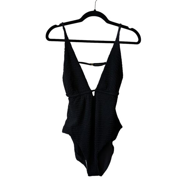 NWT Andie Swim X Demi Moore The Tropez One Piece Crochet Swimsuit Black Size XL - Picture 2 of 11